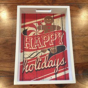 Happy Holidays Cane Tray. NWT.